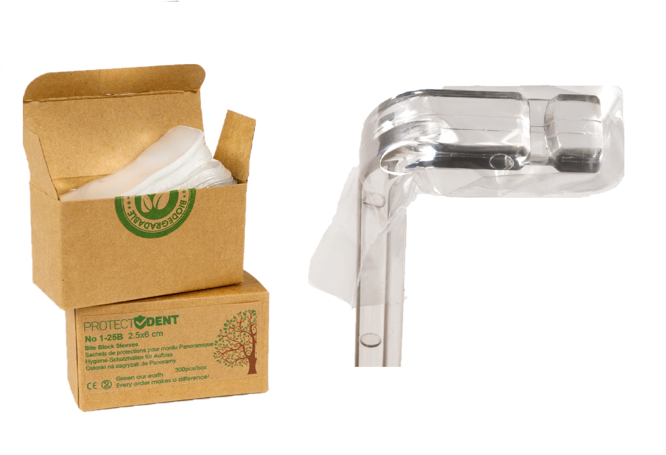 Protect Dent BIO Bite Block Covers, 25 x 60 mm, 300 pcs, 1-25B